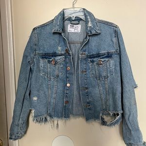 ZARA TRF Distressed Denim Jacket